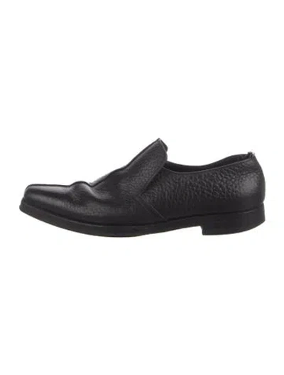 Pre-owned Prada Leather Dress Loafers In Black