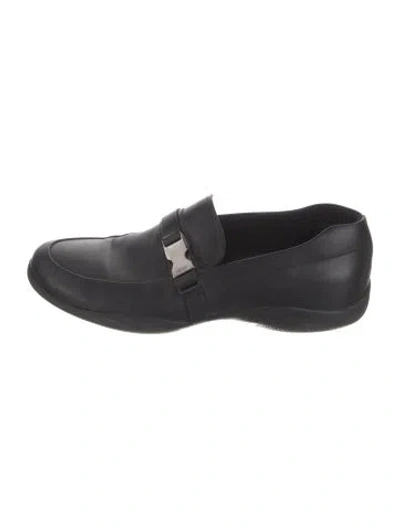 Pre-owned Prada Leather Dress Loafers In Black