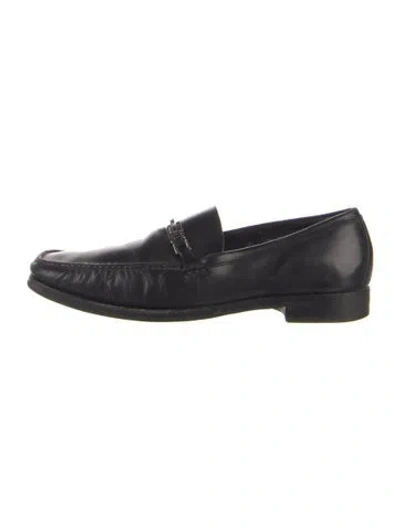 Pre-owned Prada Leather Dress Loafers In Black