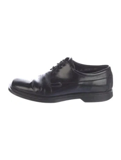 Pre-owned Prada Leather Dress Loafers In Black