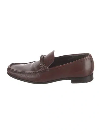 Pre-owned Prada Leather Dress Loafers In Brown