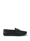 Prada Triangle-logo Leather Loafers In Nero