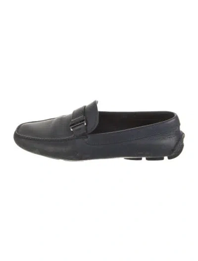Pre-owned Prada Leather Drivers In Blue