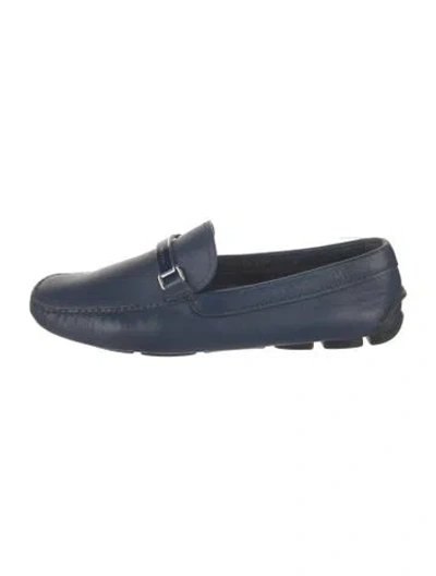 Pre-owned Prada Leather Drivers In Blue