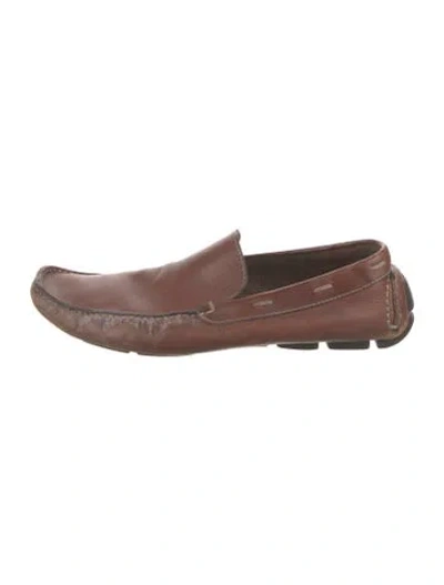 Pre-owned Prada Leather Drivers In Brown