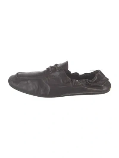 Pre-owned Prada Leather Drivers In Grey