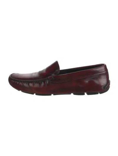 Pre-owned Prada Leather Drivers In Red