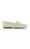Prada Leather Loafer In Ivory