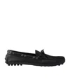Prada Deer Leather Loafers For Men In Black