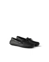 Prada Deer Leather Loafers For Men In Black
