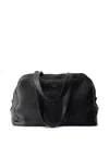Prada Leather Duffel Bag In Black
