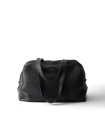 Prada Weekender Aus Leder In Black