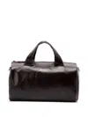 Prada Leather Duffle Bag In Braun