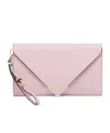 Prada Leather Envelope Clutch Bag In Pink