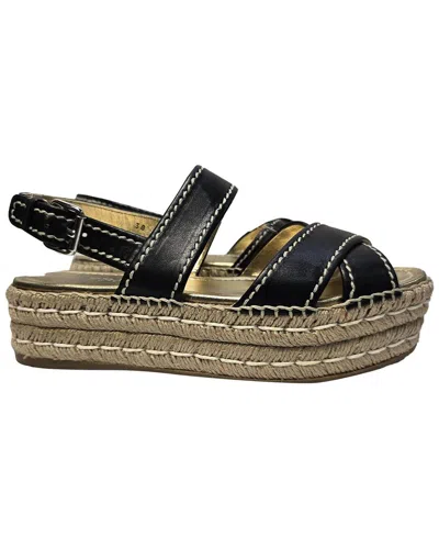 Prada Leather Espadrille Platform Slingback Sandal (authentic Pre-loved)