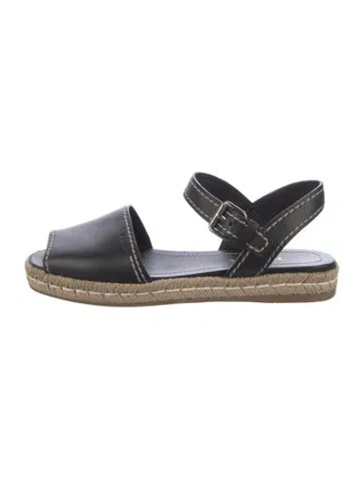 Pre-owned Prada Leather Espadrilles In Black