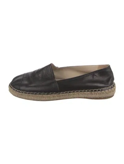 Pre-owned Prada Leather Espadrilles In Black