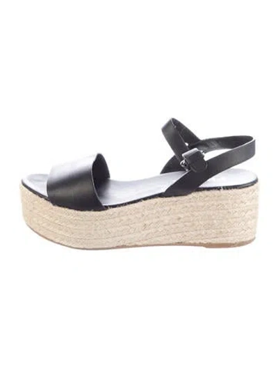 Pre-owned Prada Leather Espadrilles In Black