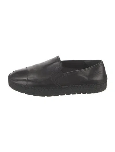Pre-owned Prada Leather Espadrilles In Black