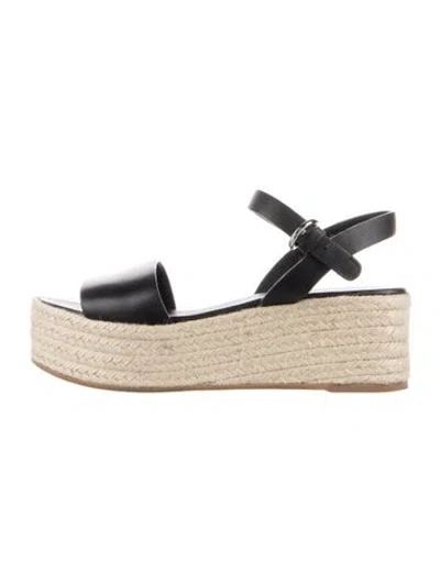 Pre-owned Prada Leather Espadrilles In Black