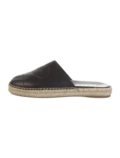 Pre-owned Prada Leather Espadrilles In Black