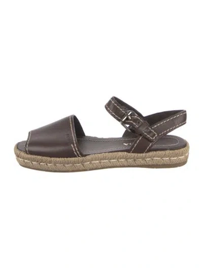 Pre-owned Prada Leather Espadrilles In Black