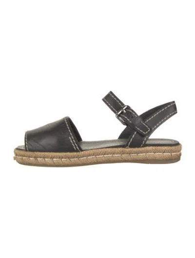 Pre-owned Prada Leather Espadrilles In Black/neutrals
