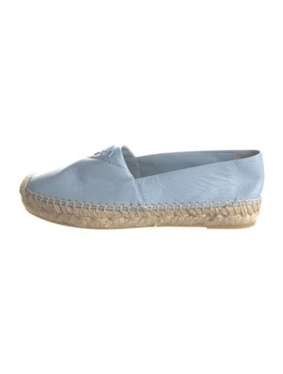 Pre-owned Prada Leather Espadrilles In Blue