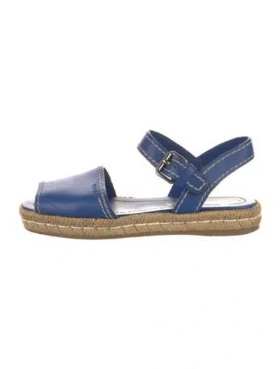Pre-owned Prada Leather Espadrilles In Blue