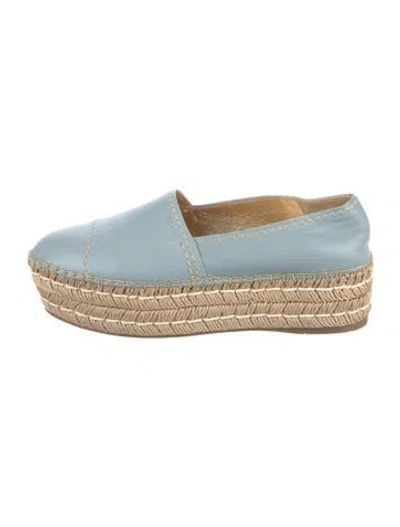 Pre-owned Prada Leather Espadrilles In Blue