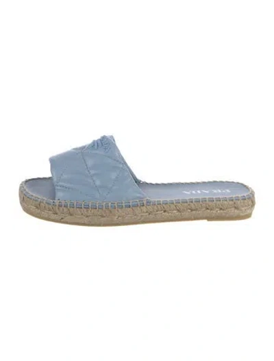 Pre-owned Prada Leather Espadrilles In Blue