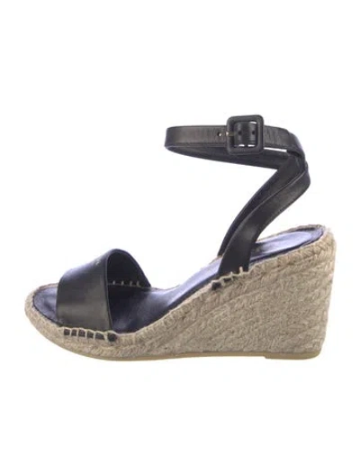 Pre-owned Prada Leather Espadrilles In Blue