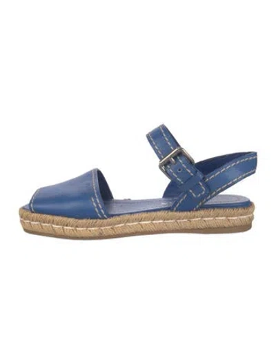 Pre-owned Prada Leather Espadrilles In Blue