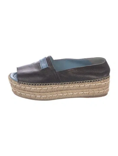 Pre-owned Prada Leather Espadrilles In Blue