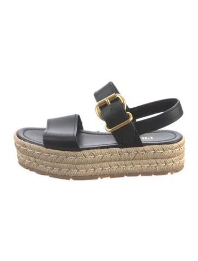 Pre-owned Prada Leather Espadrilles In Blue