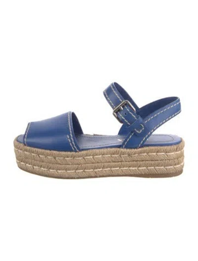 Pre-owned Prada Leather Espadrilles In Blue