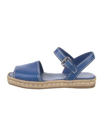 Pre-owned Prada Leather Espadrilles In Blue