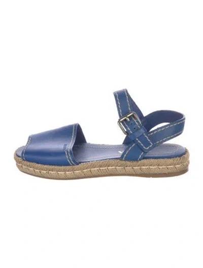Pre-owned Prada Leather Espadrilles In Blue