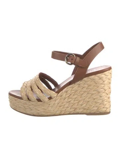 Pre-owned Prada Leather Espadrilles In Brown