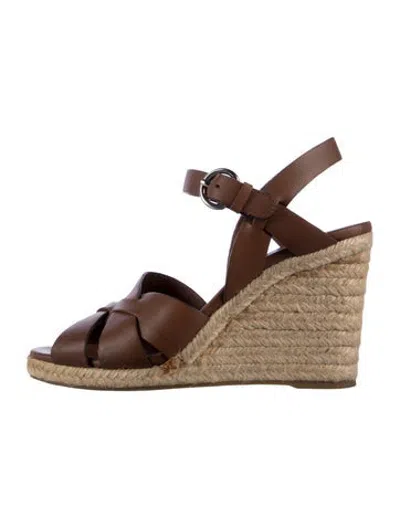 Pre-owned Prada Leather Espadrilles In Brown
