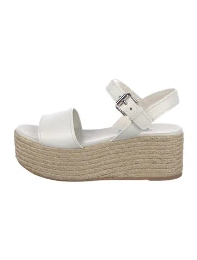 Pre-owned Prada Leather Espadrilles In Neutral