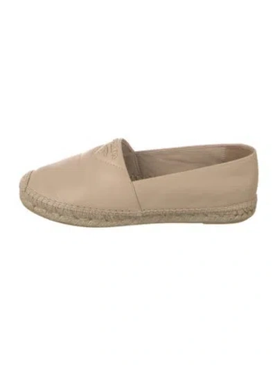 Pre-owned Prada Leather Espadrilles In Neutral