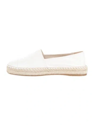 Pre-owned Prada Leather Espadrilles In Neutrals
