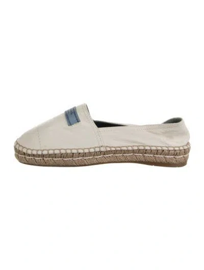 Pre-owned Prada Leather Espadrilles In Neutrals