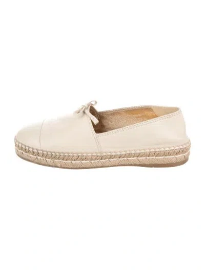 Pre-owned Prada Leather Espadrilles In Neutrals