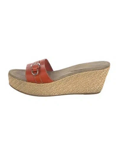 Pre-owned Prada Leather Espadrilles In Orange
