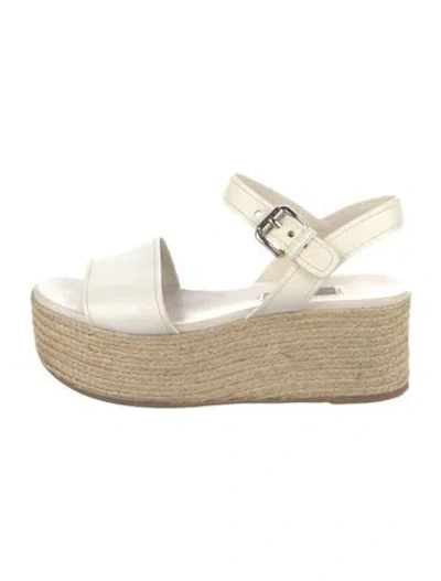 Pre-owned Prada Leather Espadrilles In White