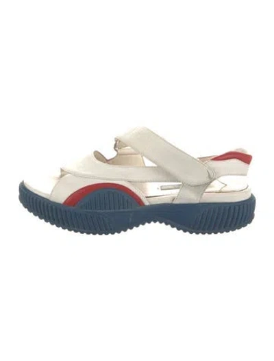 Pre-owned Prada Leather Espadrilles In White