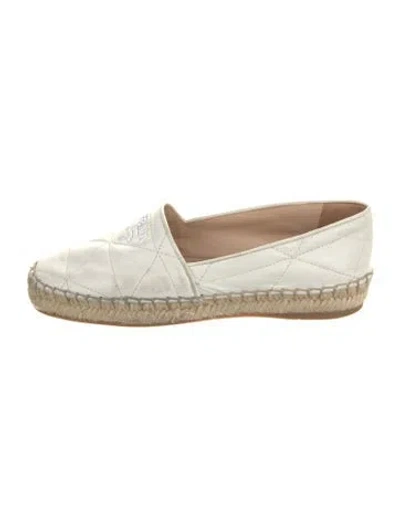 Pre-owned Prada Leather Espadrilles In White