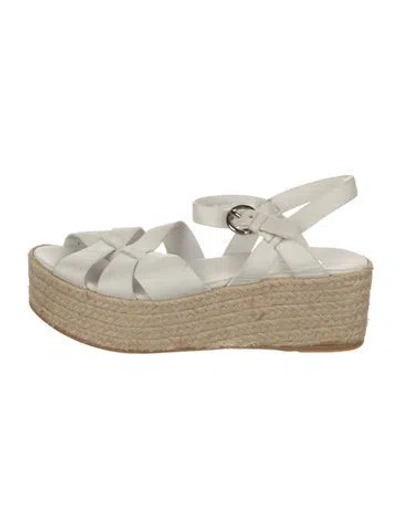 Pre-owned Prada Leather Espadrilles In White